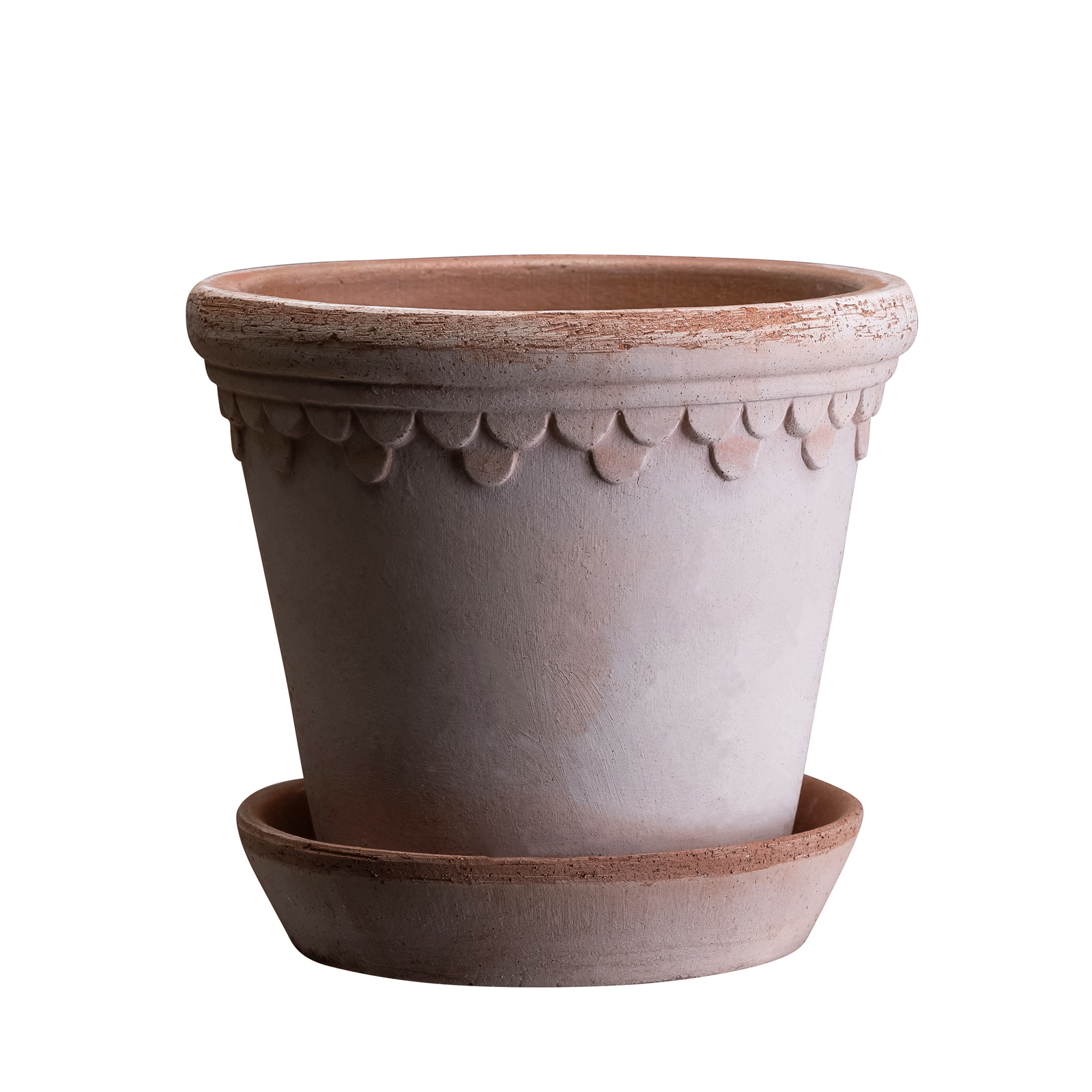 Kruka Köpenhamn 25 cm antikrosa inkl. fat