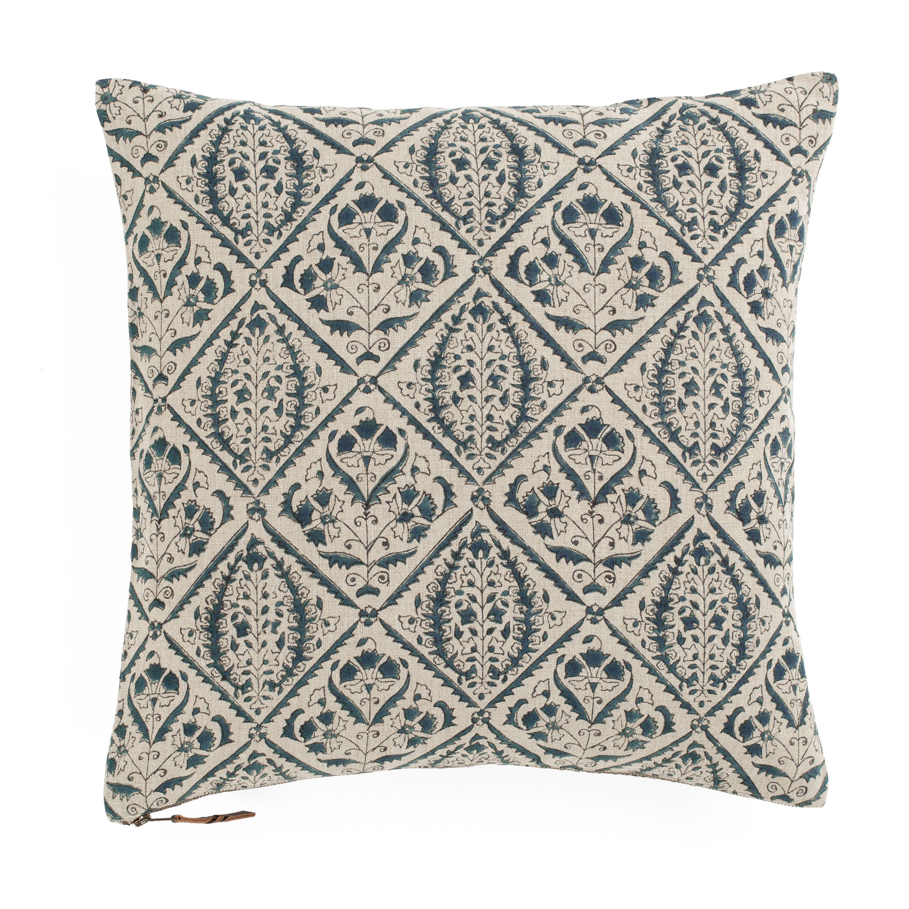 Kuddfodral i linne Jaipur jeansblå 50x50cm