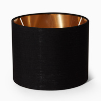 Lampskärm cylinder 25 cm svart linne
