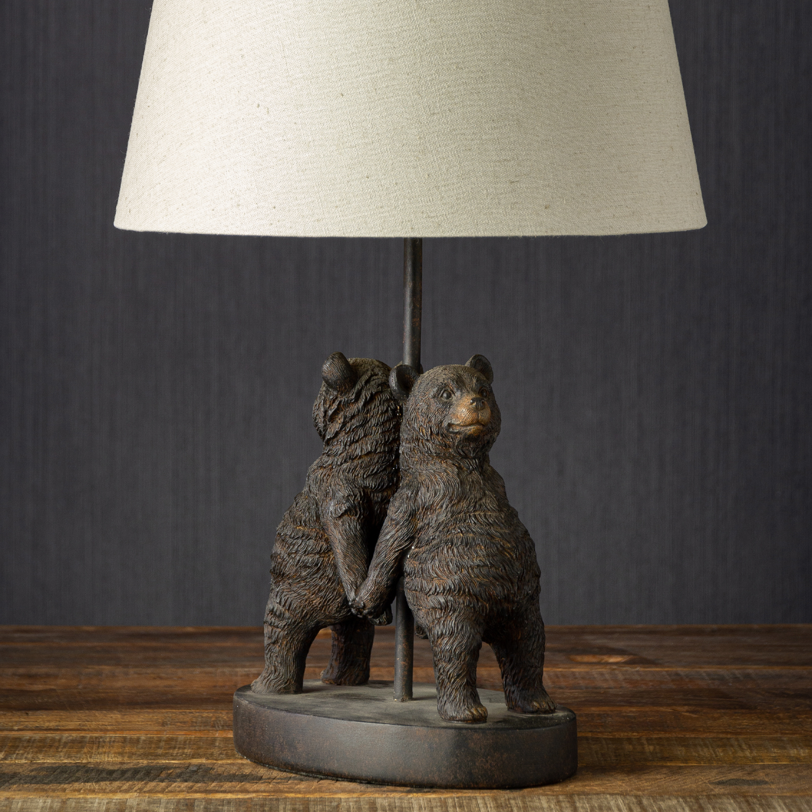 Bordslampa 2 Björnar med skärm