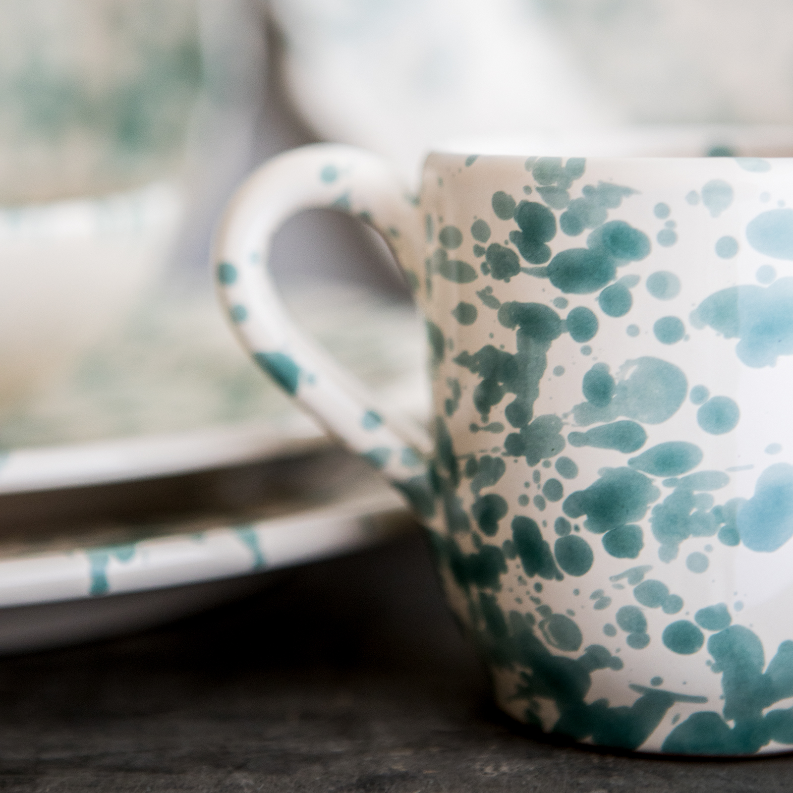 Kaffemugg Spruzzi 9cm grön