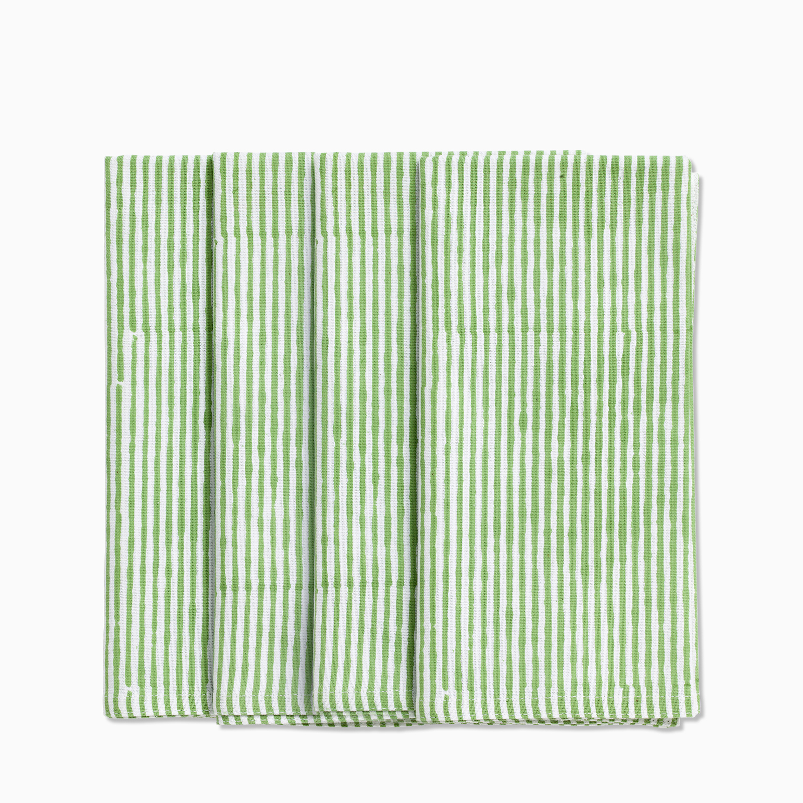 Servett Stripe grön 4-pack bomull