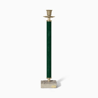 Ljusstake med cementfot 41 cm grön