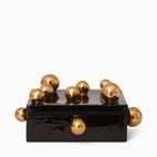 Ask Golden spheres svart kvadrat