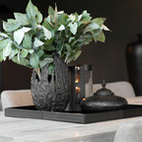 Ask Fiora rund stor svart/brons