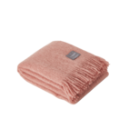 Pläd rolled fringes Antigue Rose mohair