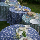 Duk Tangier Pomegranate rund 220 cm blue bomull