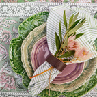 Servett 4-pack Stripe Indian summer green 50x50 cm 