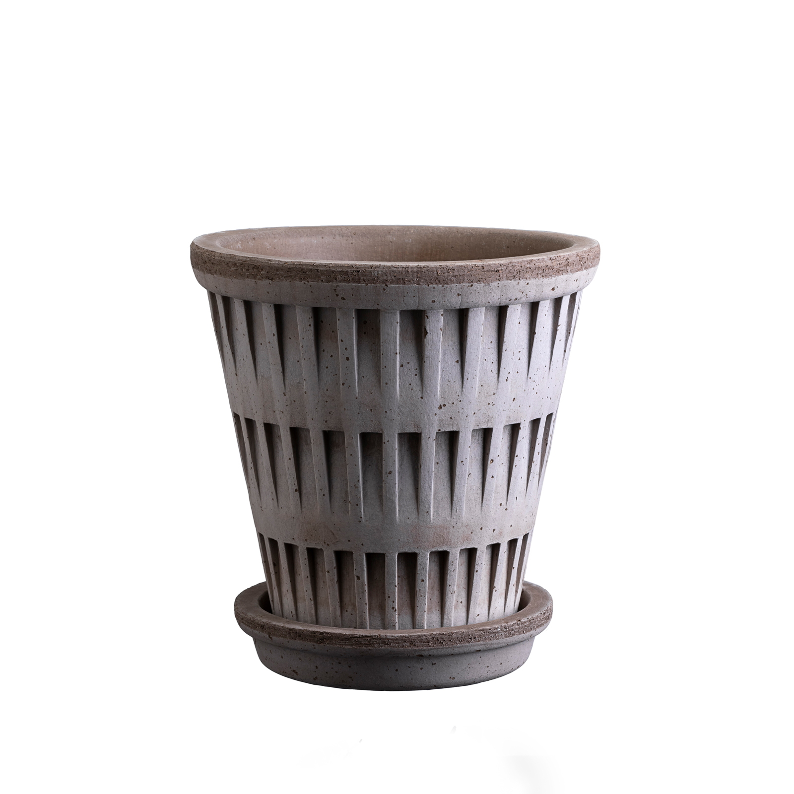 Kruka Pantheon Ø18 cm grå med fat