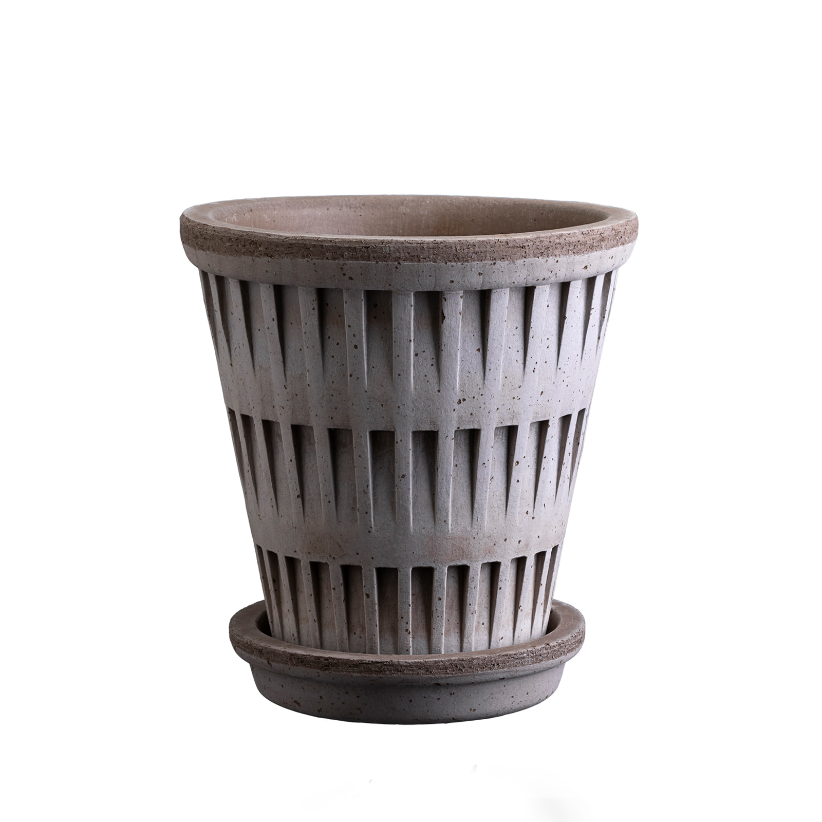 Kruka Pantheon Ø21 cm grå med fat
