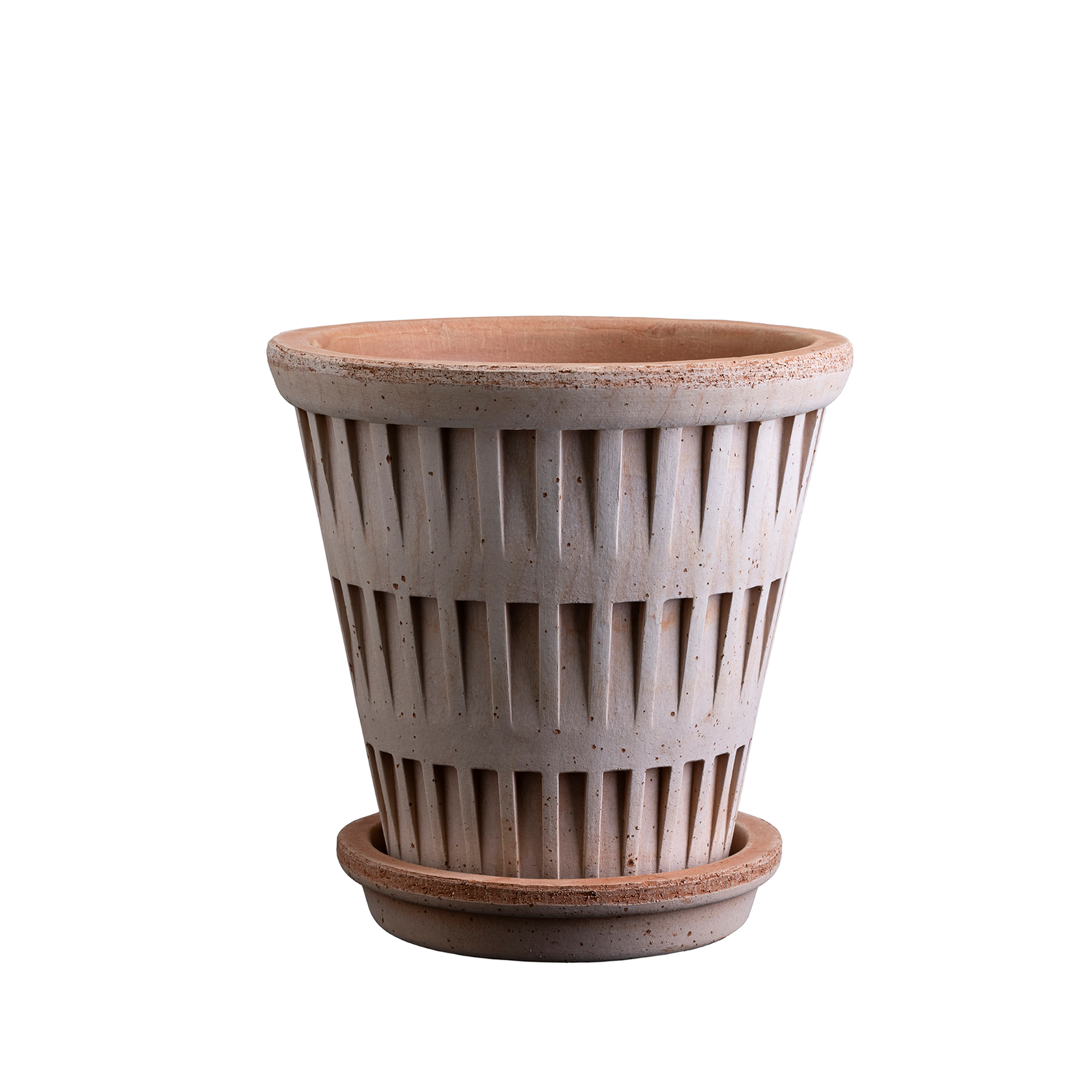 Kruka Pantheon  Ø18 cm antikrosa med fat