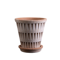Kruka Pantheon  Ø18 cm antikrosa med fat