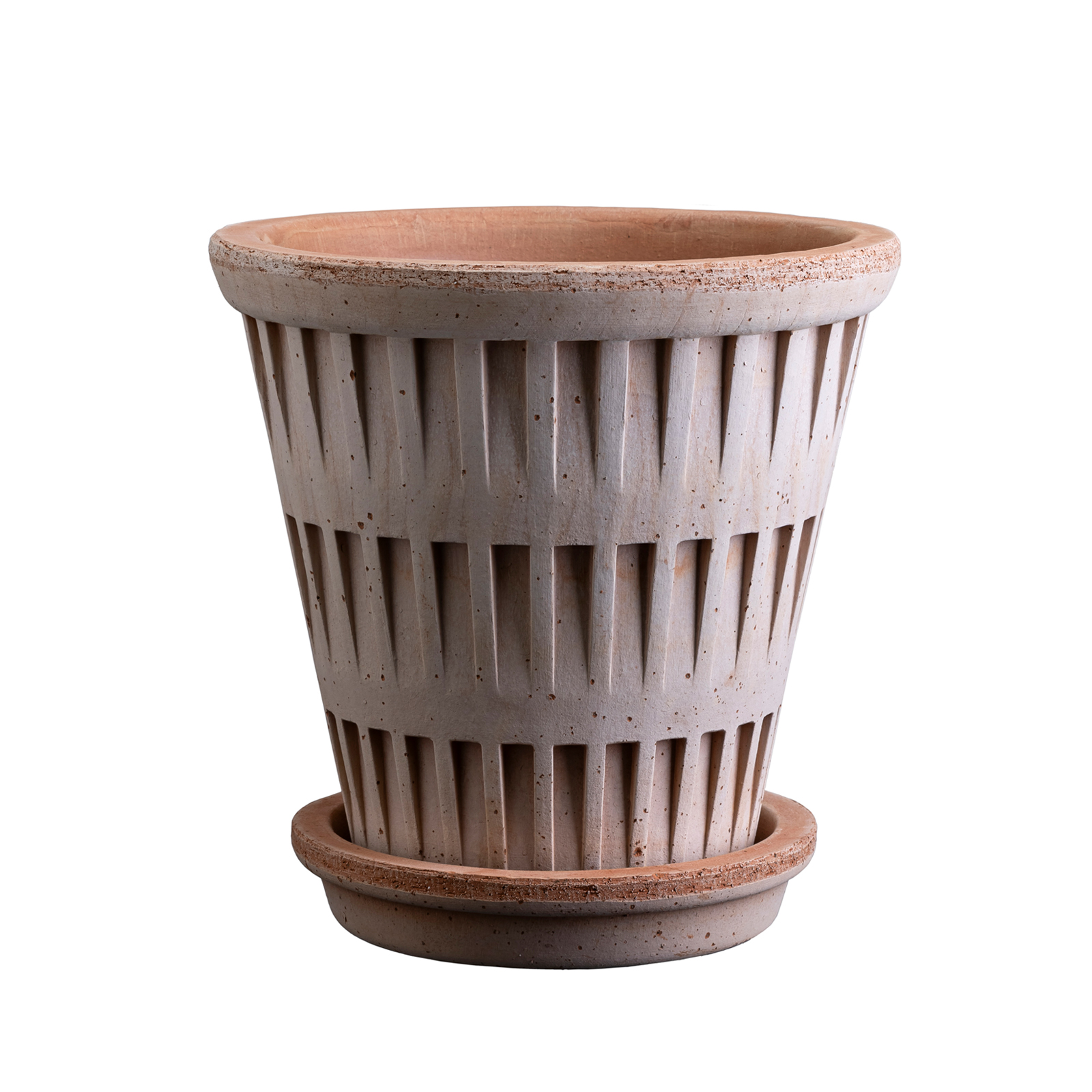 Kruka Pantheon Ø25 cm antikrosa med fat