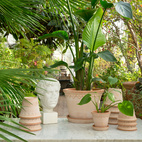 Kruka Köpenhamn Ø30 cm antikrosa med fat