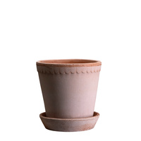 Kruka Helena Ø14 cm antikrosa med fat