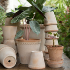 Kruka Helena Ø25 cm antikrosa med fat