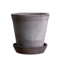 Kruka Helena ø25 cm grå med fat