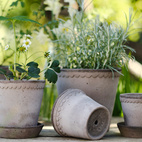 Kruka Helena ø25 cm grå med fat