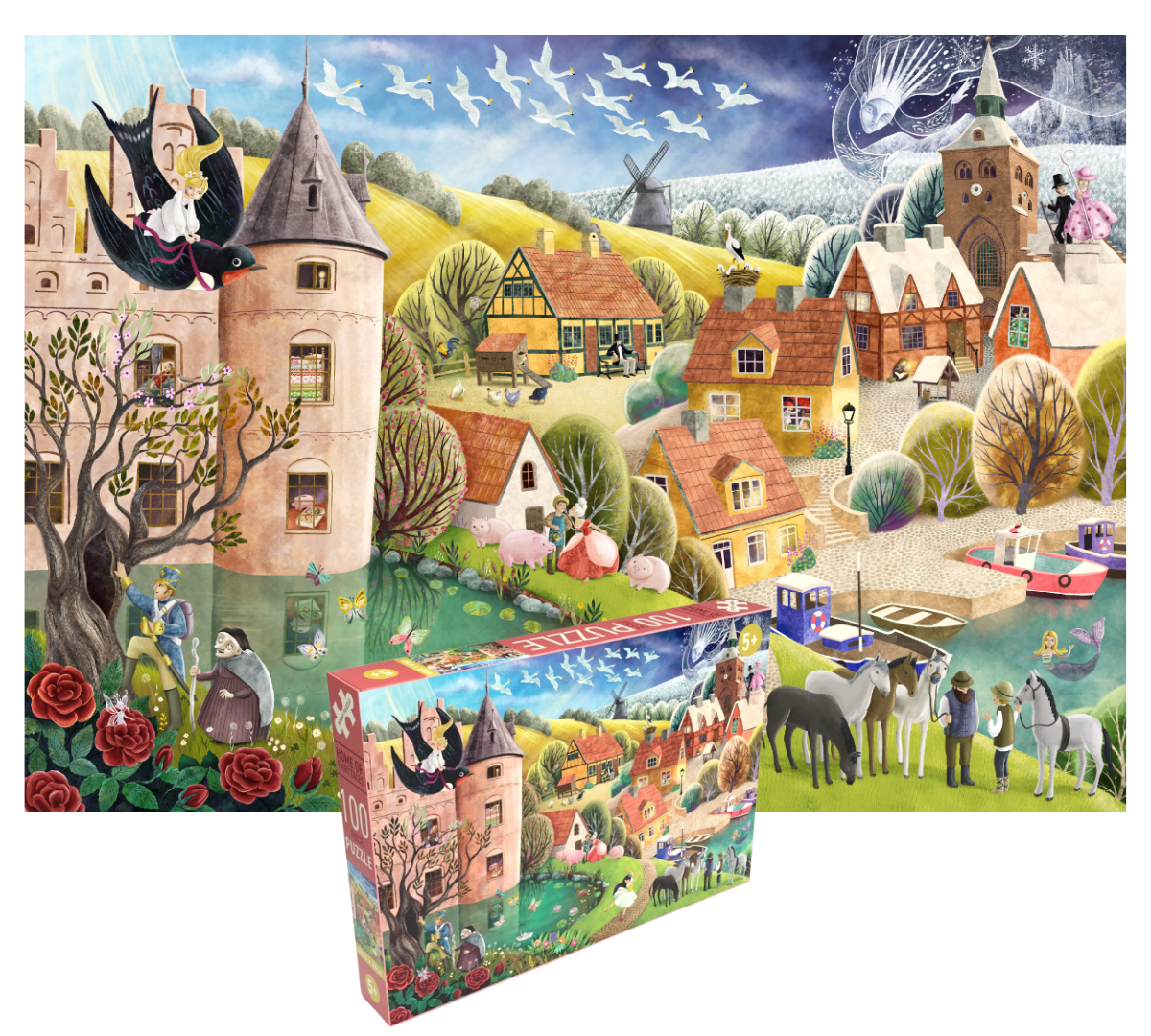 Barnpussel Fairy tales 100 XL bitar + 5 år