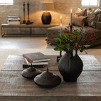 Ask Fiora rund stor svart/brons