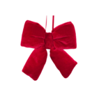 Röd sammetsrosett med puff 12 cm