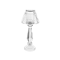 Glaslykta för värmeljus med avtagbar skärm klar 31cm