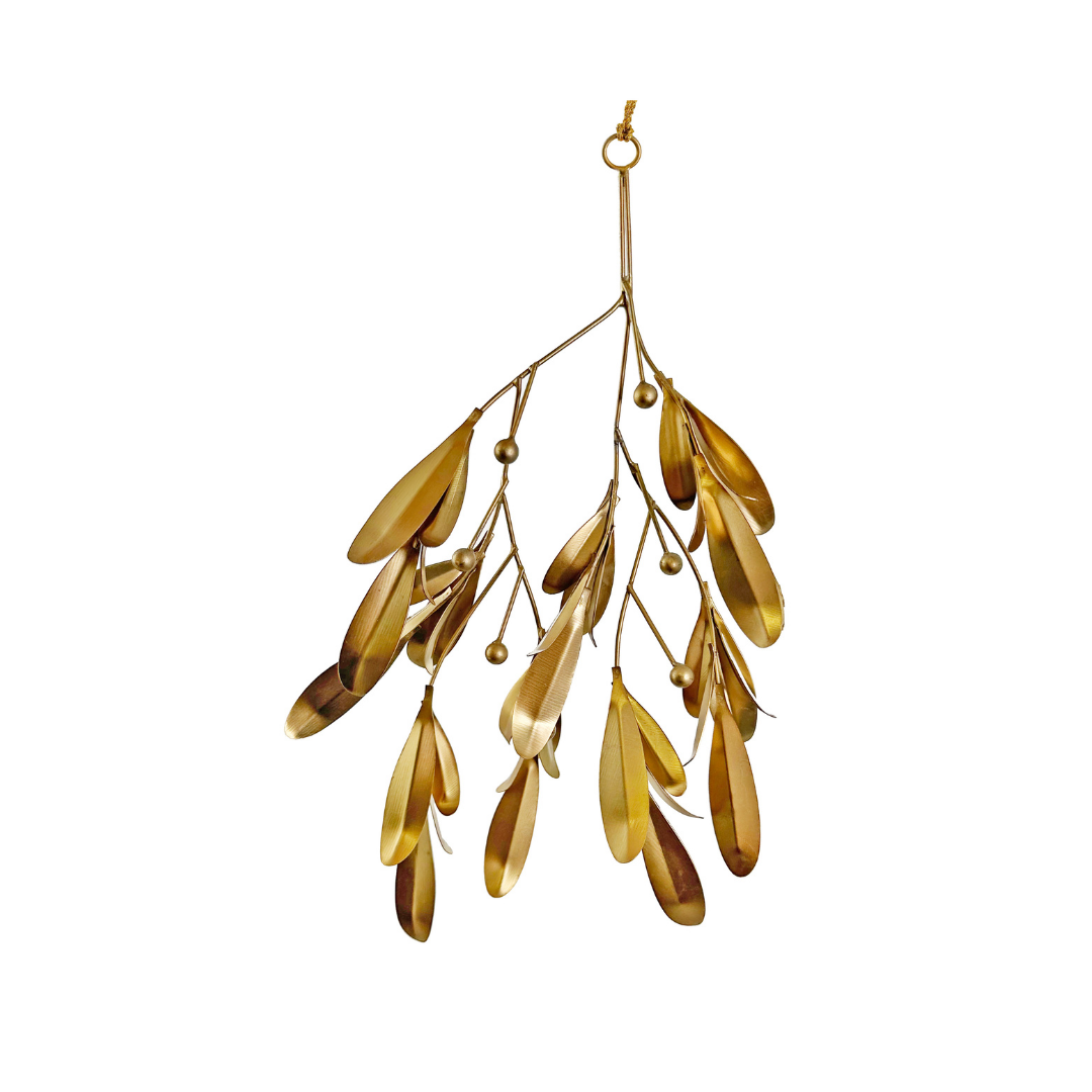 Misteldekoration i metall guld 32cm