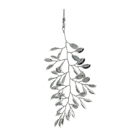 Grenformad metalldekoration silverfärgad 14 cm