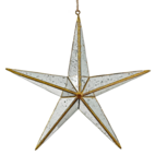 Spegelstjärna i silver med guldkant 25 cm