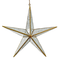 Spegelstjärna i silver med guldkant 25 cm