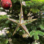 Spegelstjärna i silver med guldkant 25 cm