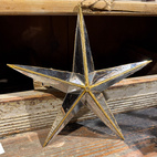 Spegelstjärna i silver med guldkant 25 cm