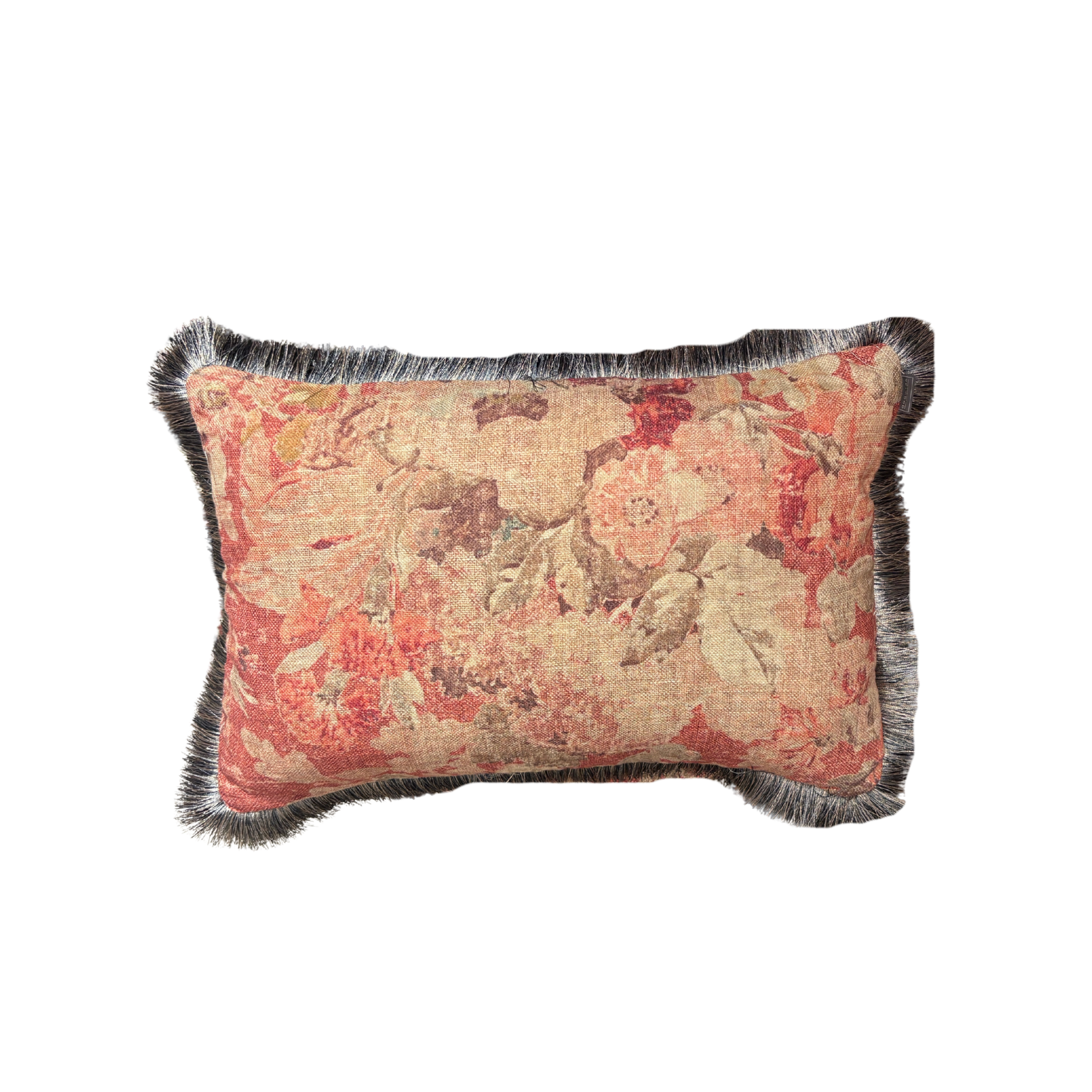 Kuddfodral Rosewood blomma grå beige 60x40