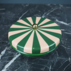 Metallask grön med randigt lock