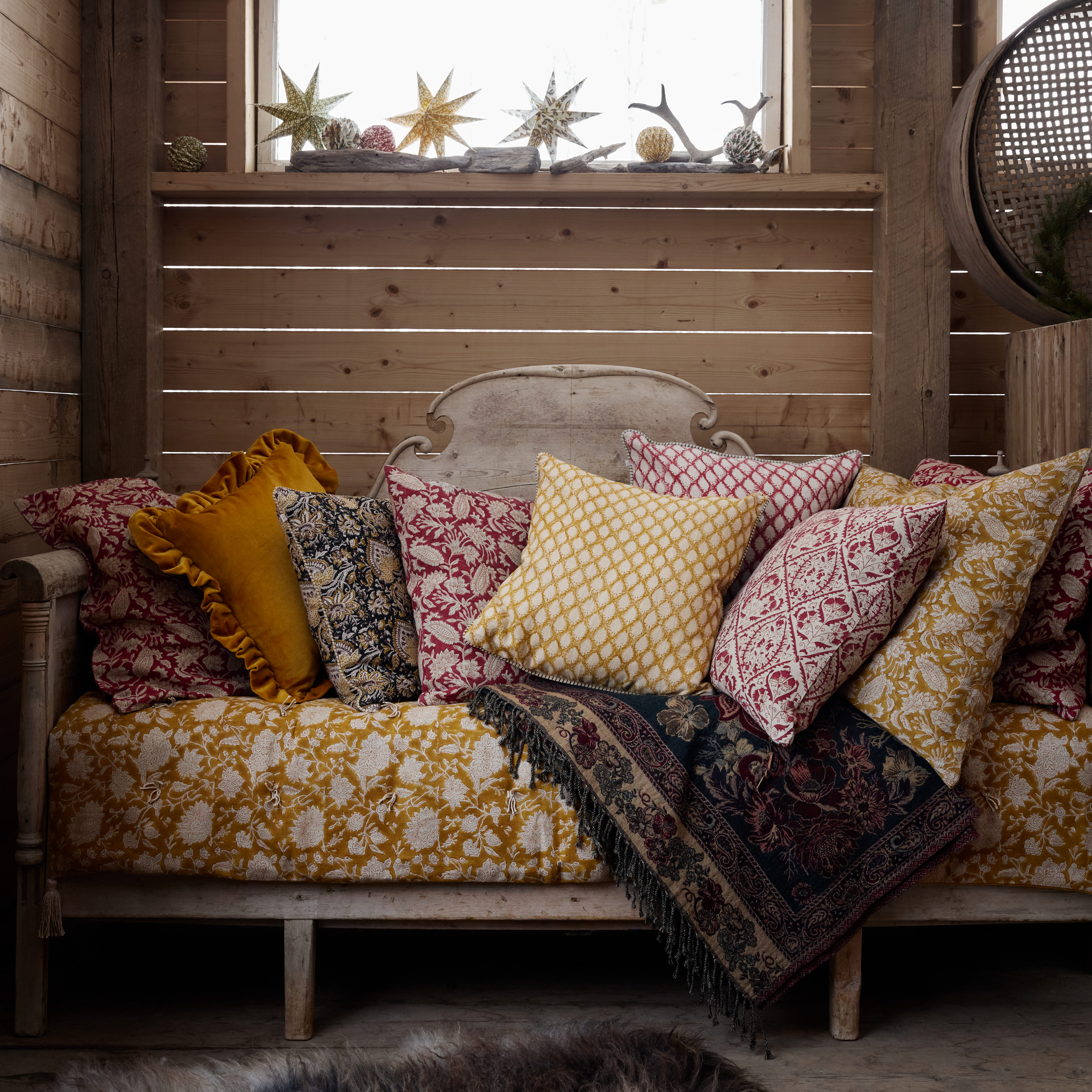 Kuddfodral linne Jodhpur röd 50x50cm