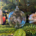 Glaskula med förgylld häst inuti 8 cm