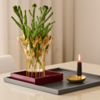 Lackerad bricka Rusy Red