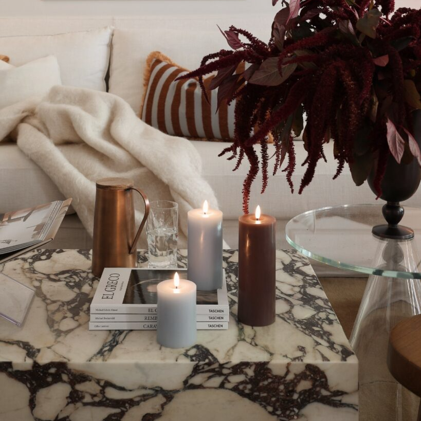 Led-ljus blockljus 15 cm silky