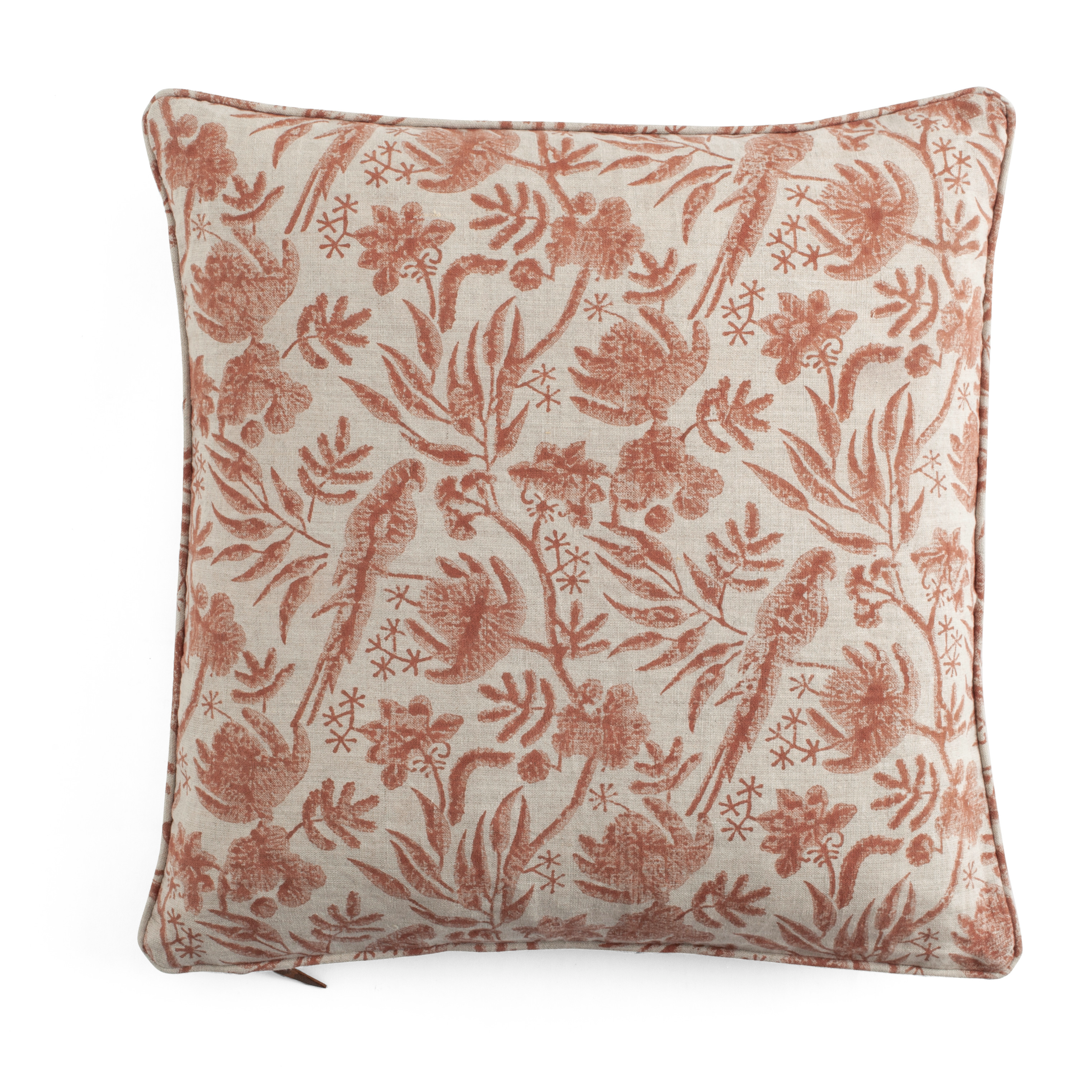 Kuddfodral linne Parrot open rost 50x50cm