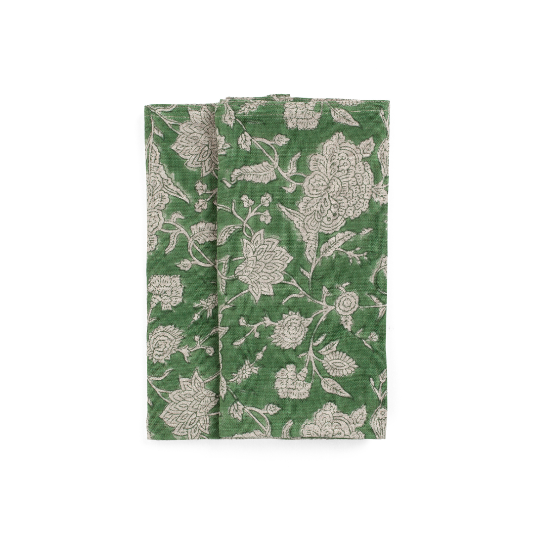 Linneservetter Indian Rose Grön