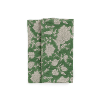 Linneservetter Indian Rose Grön 50x50 2 st