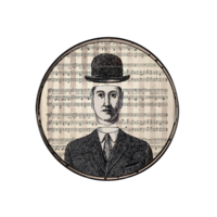 Bricka svart/vit rund