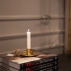 Ljusstake Eklöv med handtag mässing