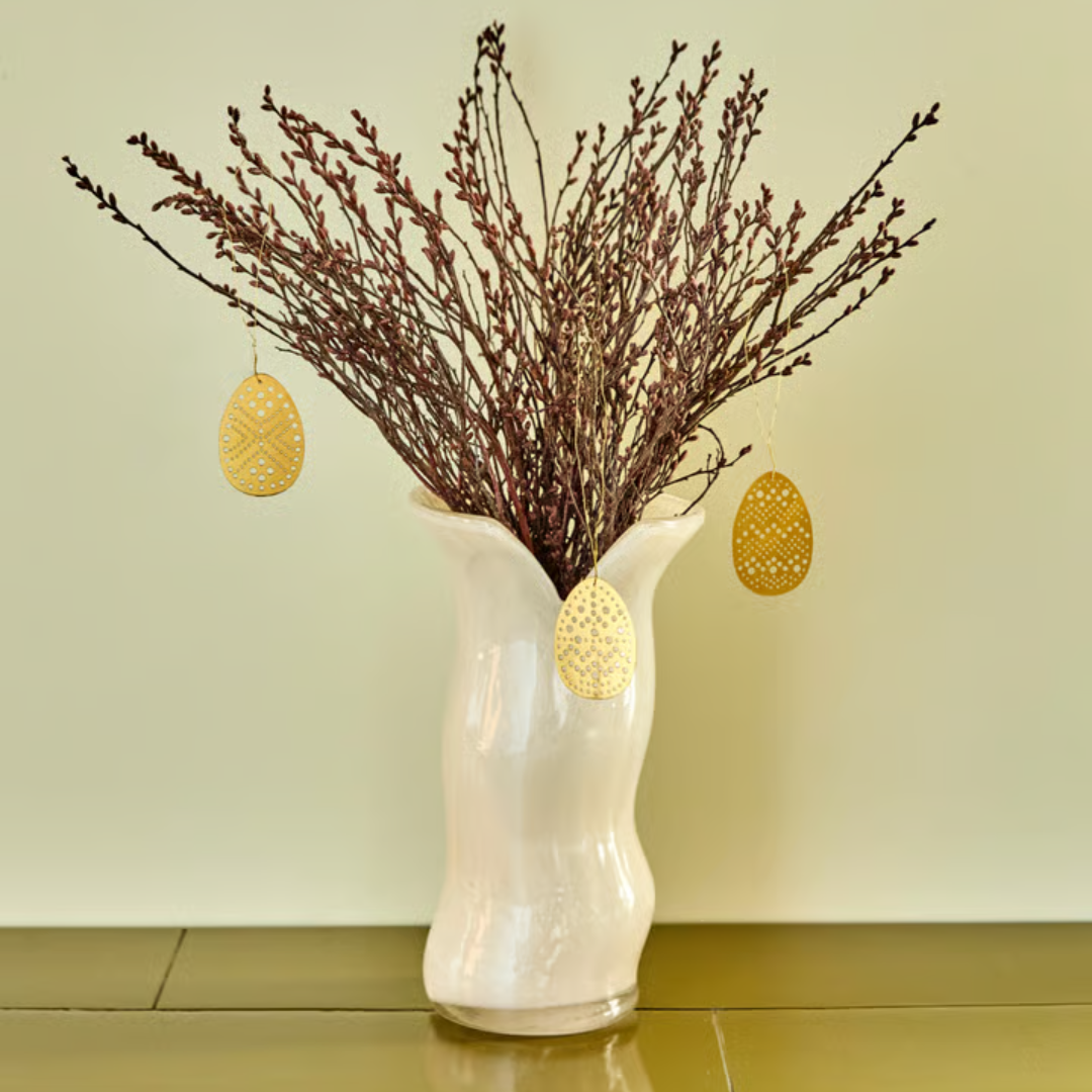 Påskhänge ägg antikmässing tre pack