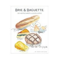 Papperskort – Brie & Baguette (20 kort med kuvert)