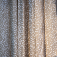 Gardinlängd Leaf Linne White 150x250cm