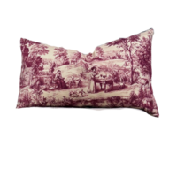 Kuddfodral Jouy de toile rose 30x50