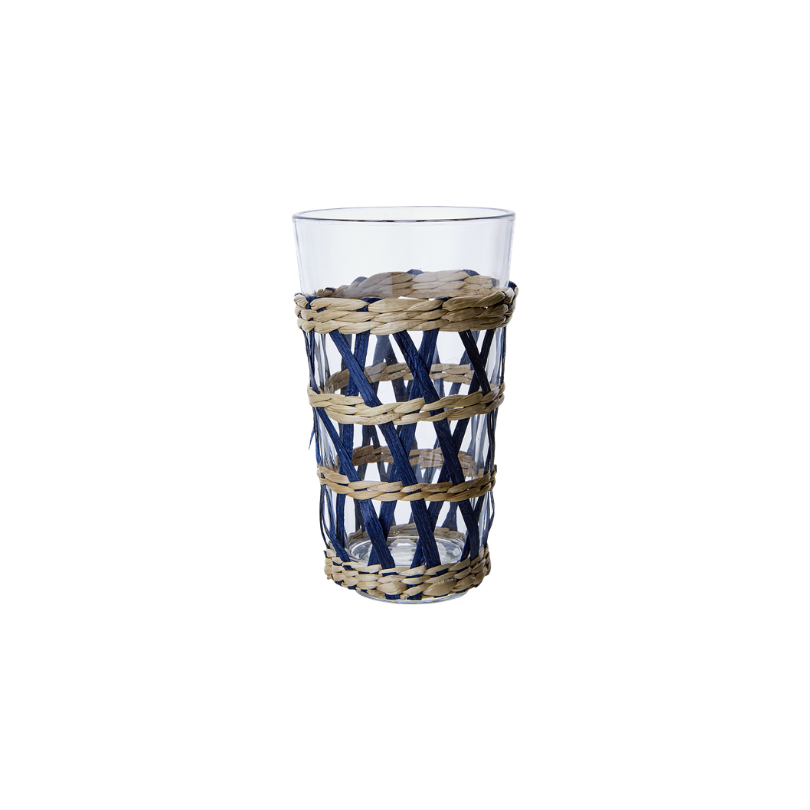 Glas med överdrag blå