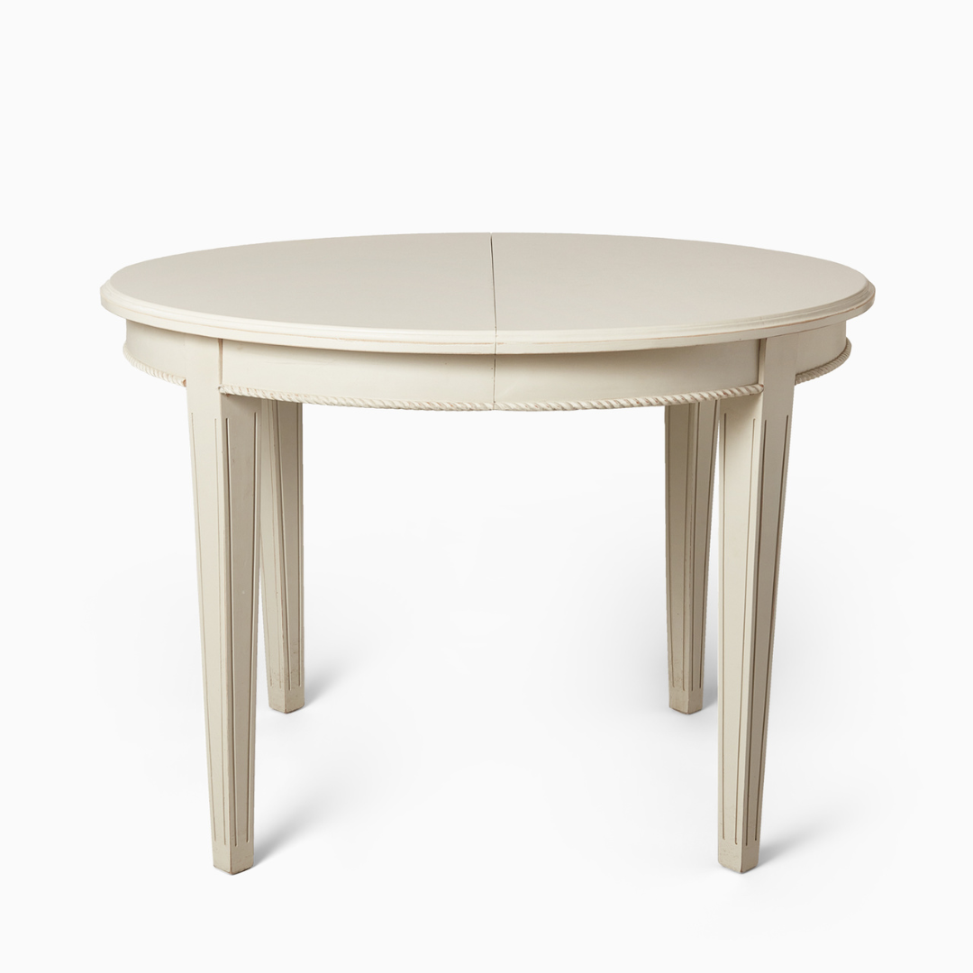 Matbord Clothilde 110 cm inkl 2 iläggsskivor cream