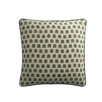 Linne och sammetskuddfodral Mira - Moss Green - 50x50cm